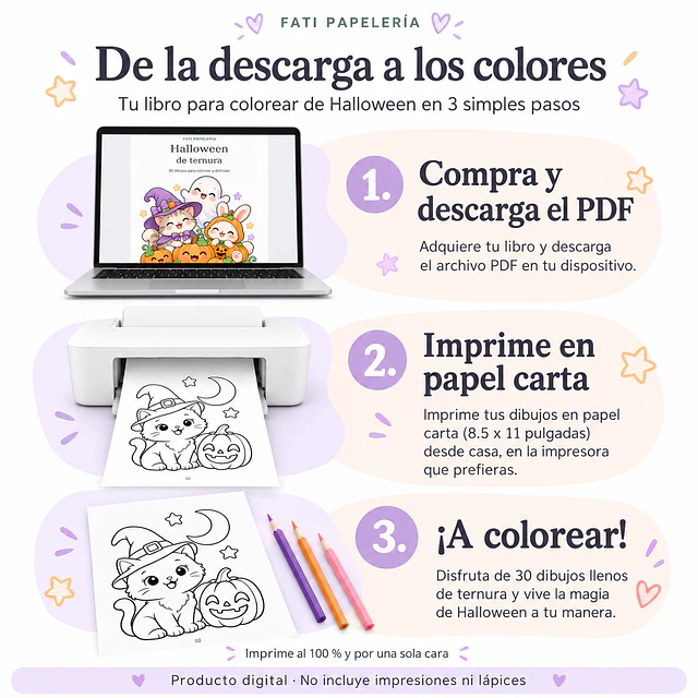 Halloween de ternura: 30 dibujos para colorear · PDF imprimible