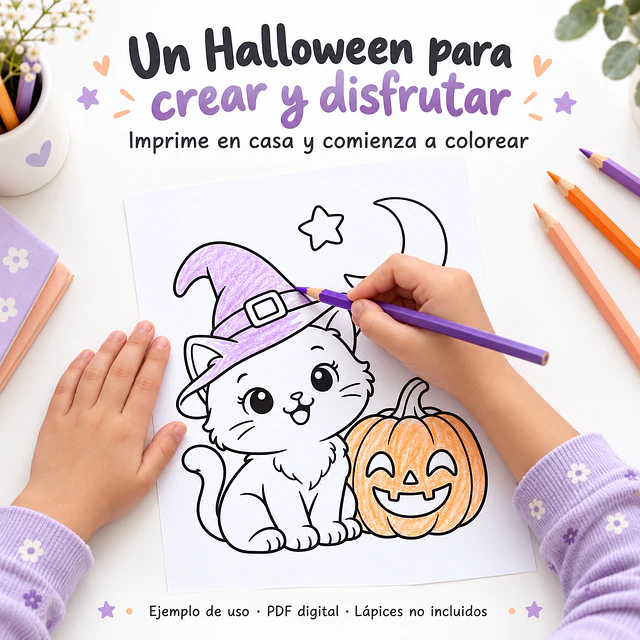 Halloween de ternura: 30 dibujos para colorear · PDF imprimible