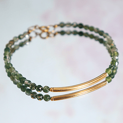 Pulsera calcedonia con gold filled