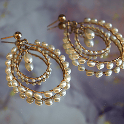 Aros perlas y gold filled 