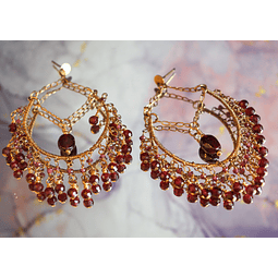 Aros embarrilado gold filled con granate