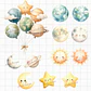Kit Digital Astronauta Aquarela - Space Boy - Thumbnail 3