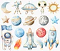 Kit Digital Astronauta Espaço Aquarela - Thumbnail 2