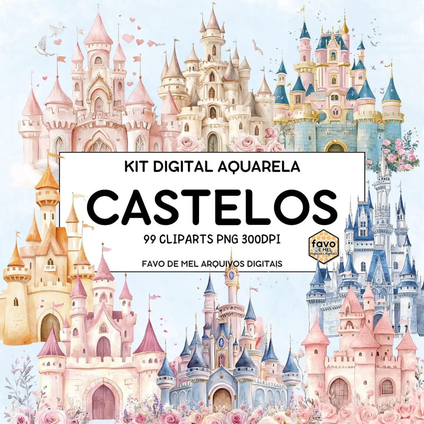 Kit Digital Castelos Aquarela 1