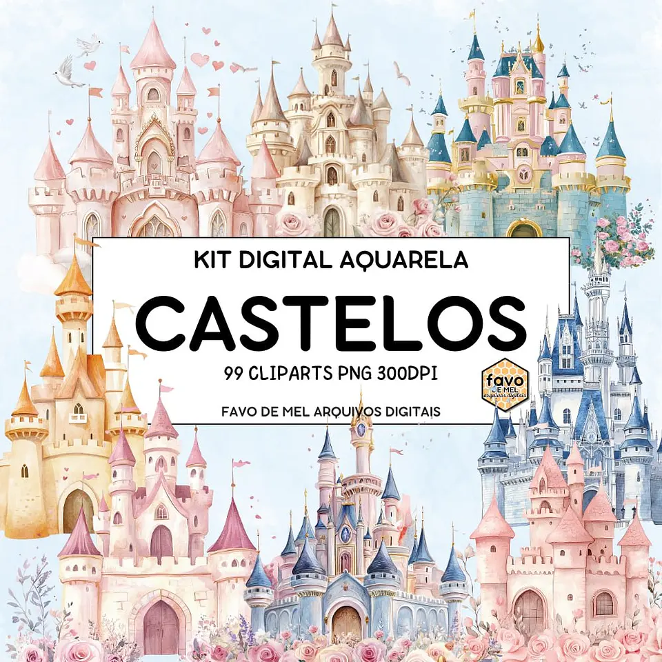 Kit Digital Castelos Aquarela 1