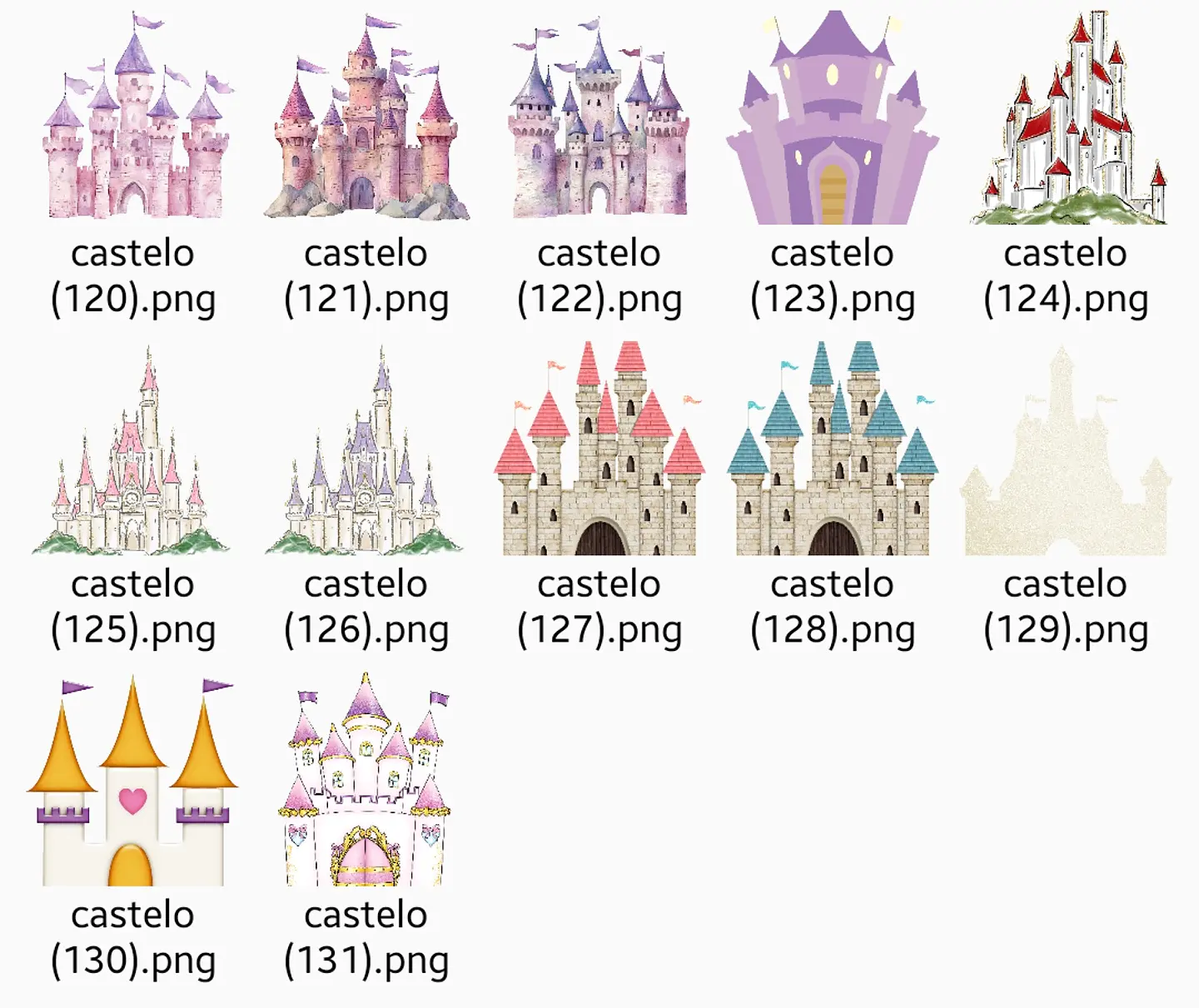 Kit Digital Castelos - Mega Pack 131 cliparts 2