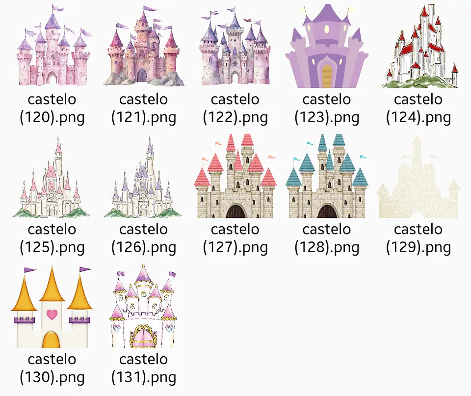 Kit Digital Castelos - Mega Pack 131 cliparts 2