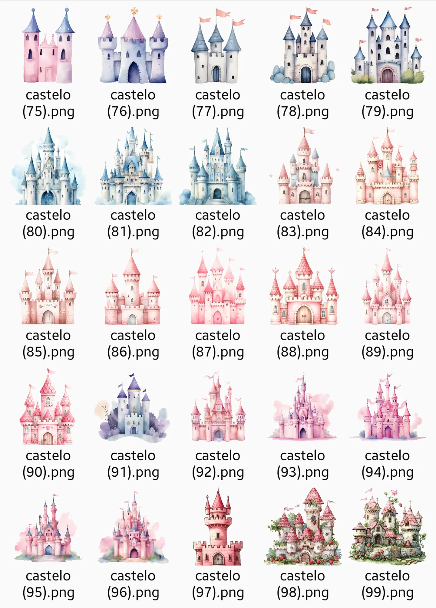 Kit Digital Castelos - Mega Pack 131 cliparts 3