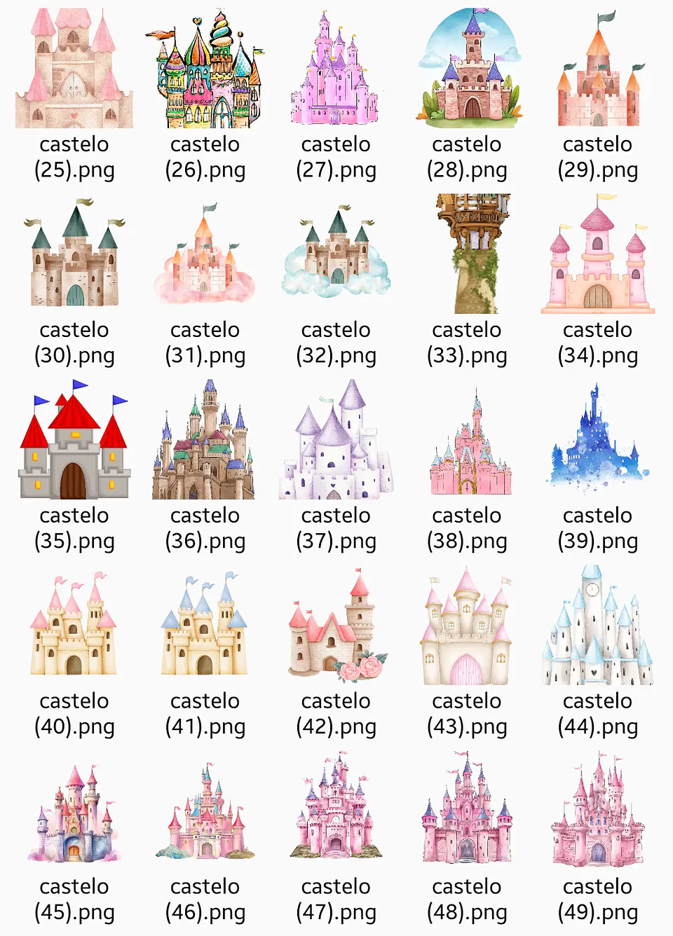 Kit Digital Castelos - Mega Pack 131 cliparts 4