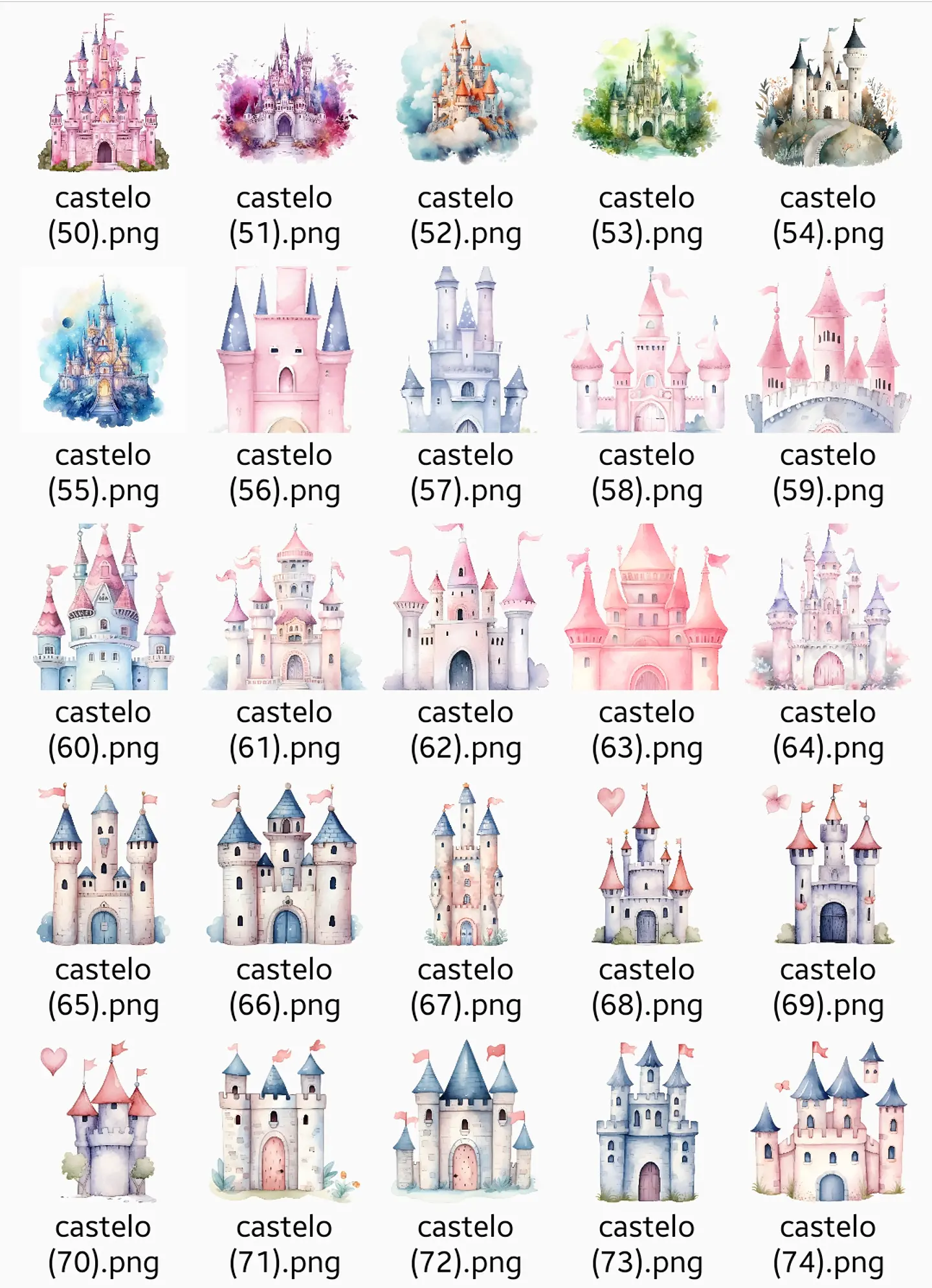 Kit Digital Castelos - Mega Pack 131 cliparts 5