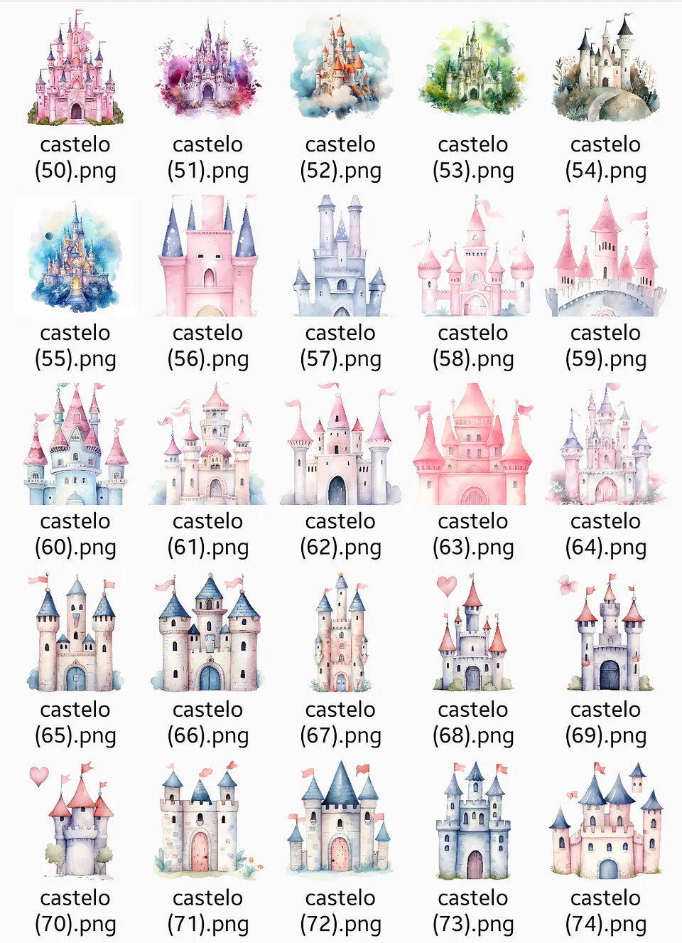 Kit Digital Castelos - Mega Pack 131 cliparts 5