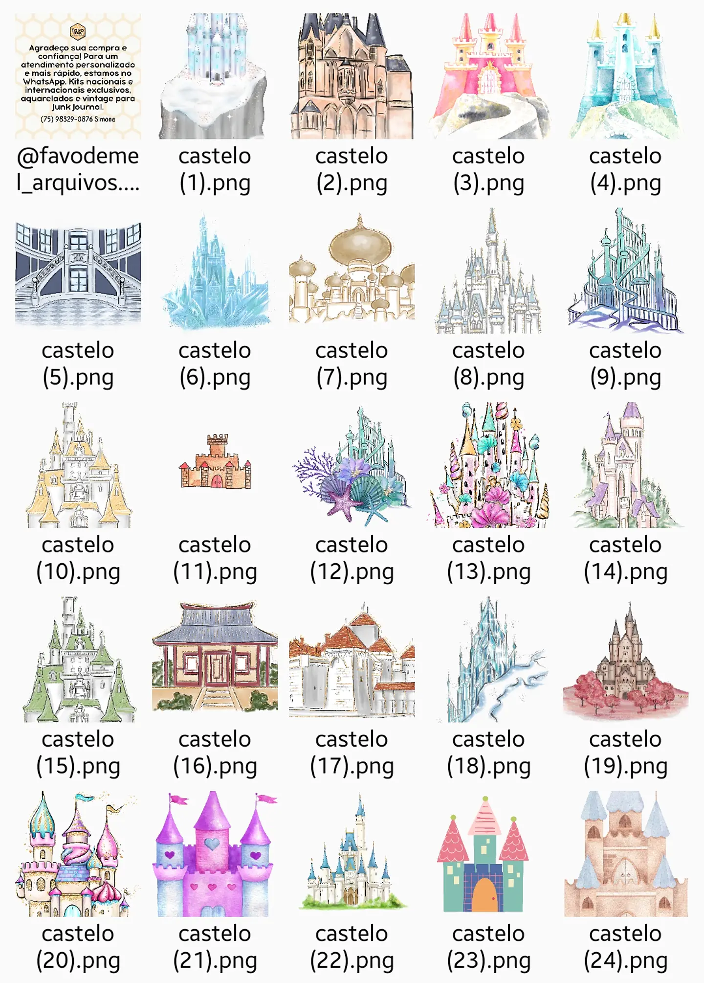 Kit Digital Castelos - Mega Pack 131 cliparts 6