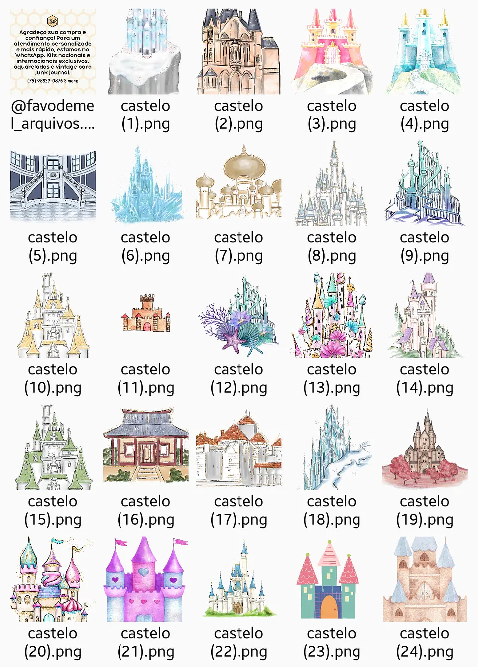 Kit Digital Castelos - Mega Pack 131 cliparts 6