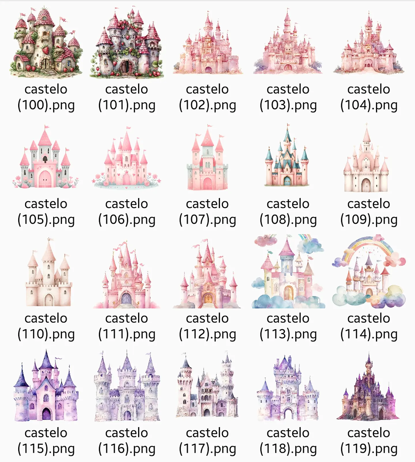 Kit Digital Castelos - Mega Pack 131 cliparts 7