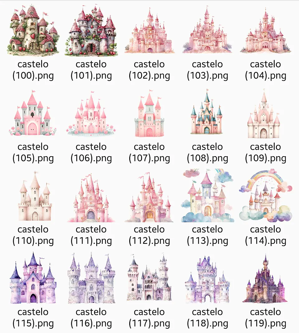 Kit Digital Castelos - Mega Pack 131 cliparts 7