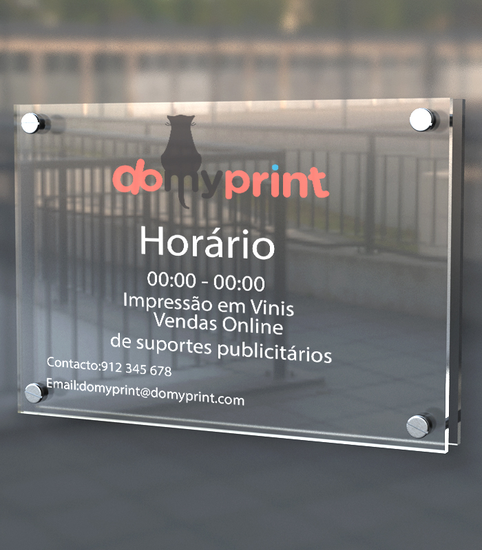 Placa de acrílico para empresas