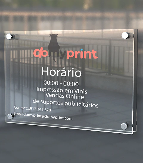 Placa de acrílico para empresas
