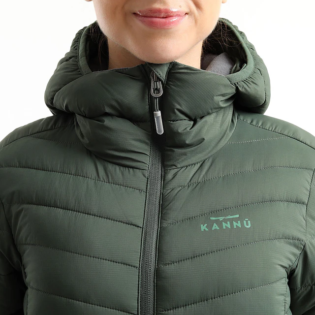 Parka Outdoor Larga Insulada Cisnes Mujer Verde