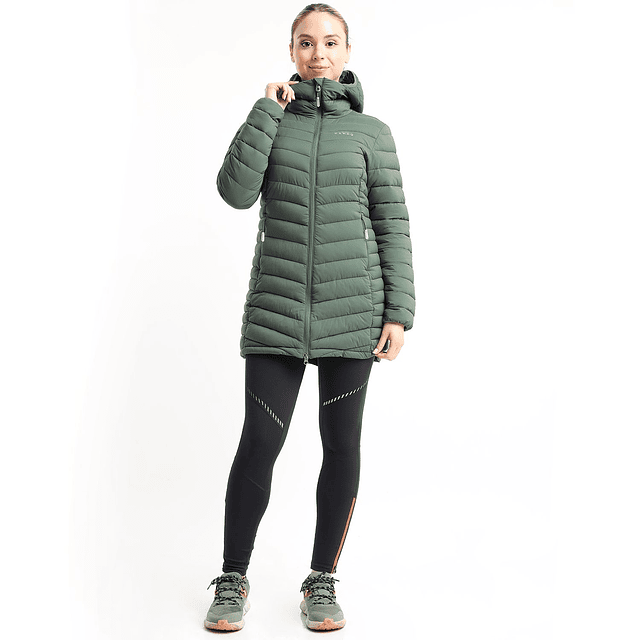 Parka Outdoor Larga Insulada Cisnes Mujer Verde