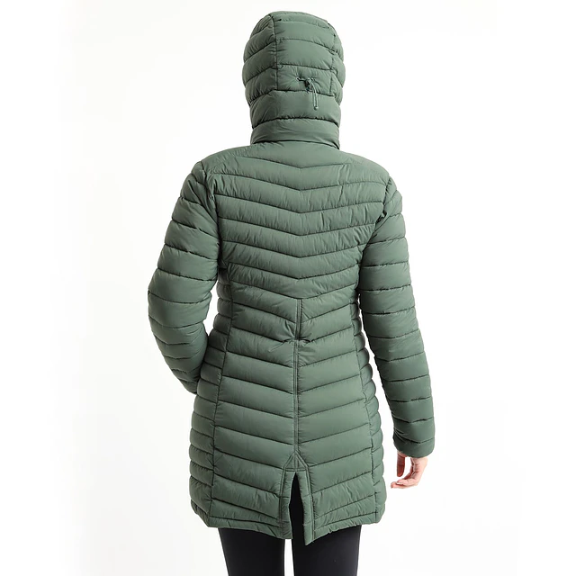 Parka Outdoor Larga Insulada Cisnes Mujer Verde