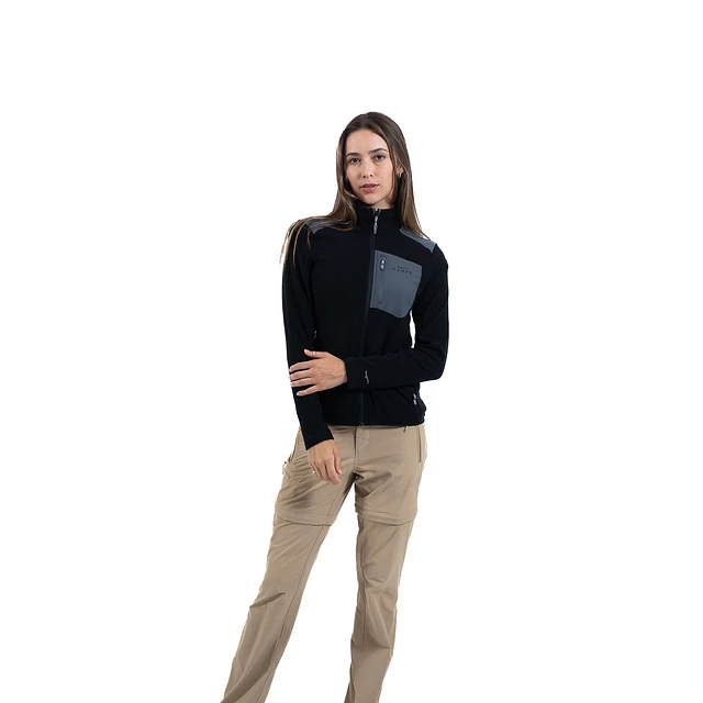 Polar Waffle Mujer Limari negro-gris