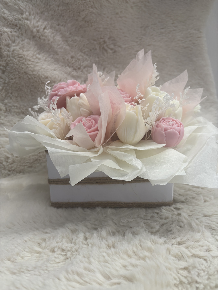 arranjo floral em velas de cera  1