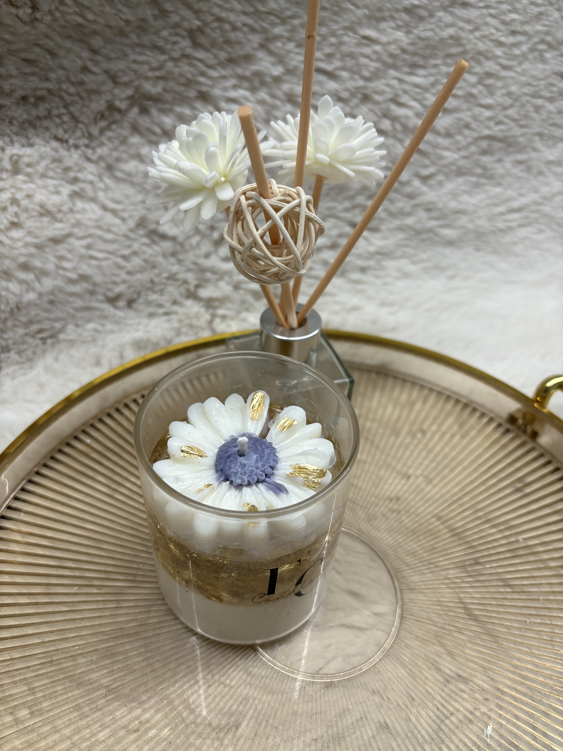 Vela com flocos de ouro  2