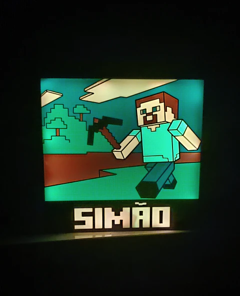 Luminária Minecraft Personalizada com Nome