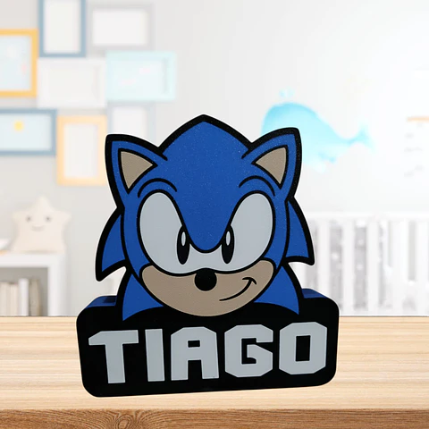 Luminária Sonic Personalizada com Nome