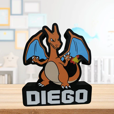 Luminária Charizard Personalizada com Nome