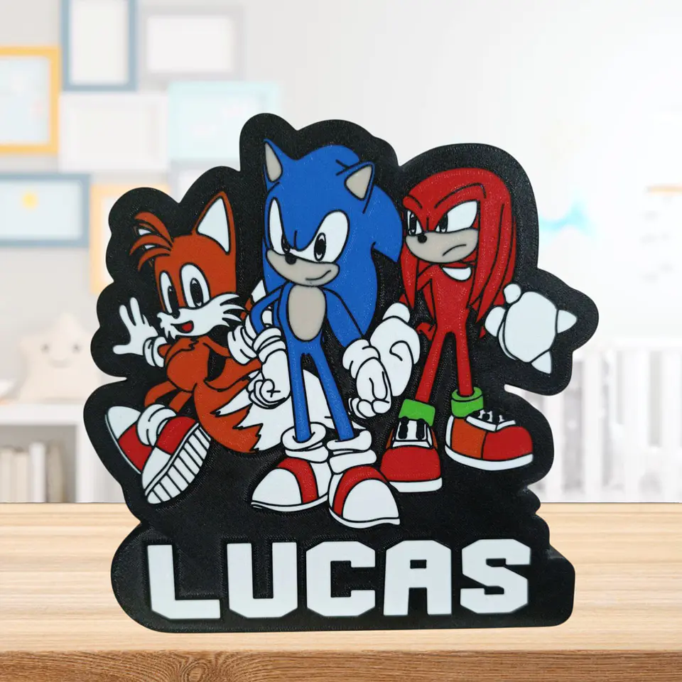 Luminária Sonic 2 Personalizada com Nome 2