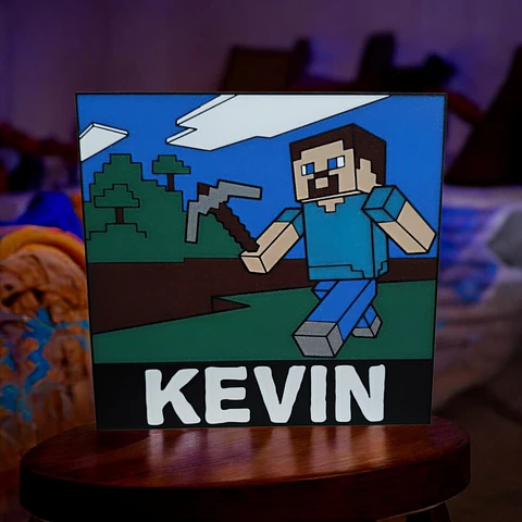 Luminária Minecraft Personalizada com Nome