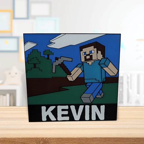 Luminária Minecraft Personalizada com Nome