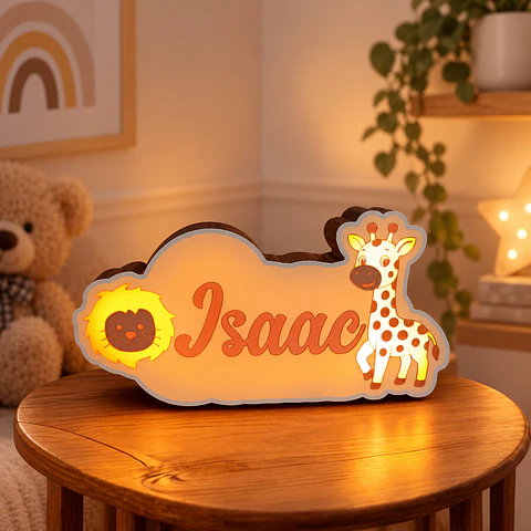 Luminária Infantil LED Personalizada com Nome - Vários temas