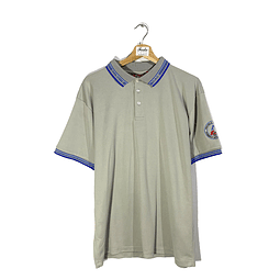  POLERA DE GOLF VINTAGE GRIS CUELLO AZUL INPACTO