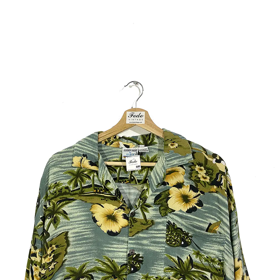 CAMISA VINTAGE VERDE FLOREADA JAMMIN SHIRT 2