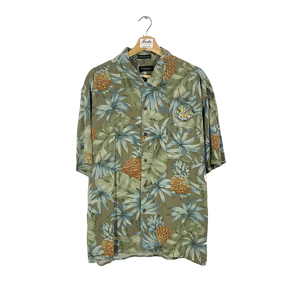CAMISA VINTAGE VERDE VAN HEUSEN DE SEDA 1