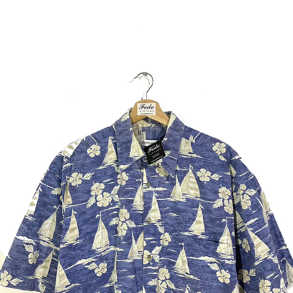 CAMISA VINTAGE CELESTE PIERRE CARDIN 2