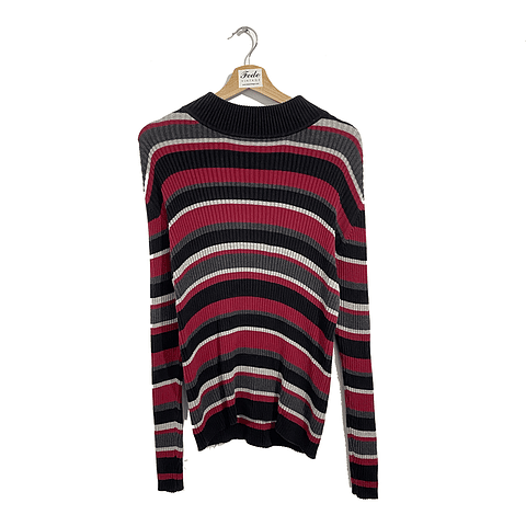 SWEATER NEGRO Y ROJO LINEAS CROFT & BARROW