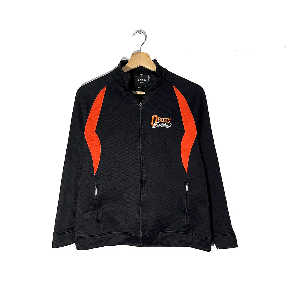 POLERÓN DEPORTIVO NEGRO Y NARANJA VINTAGE 1