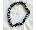 PULSERA ELASTICADA BLACK LETTERS