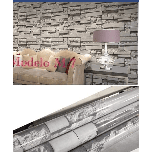 Papel Decomural Piedra Rectángulos 2