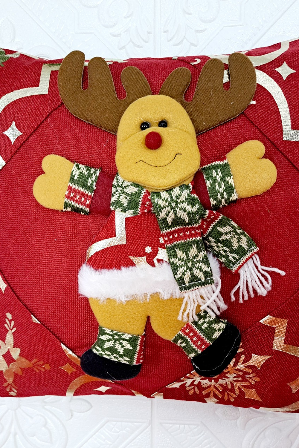 Set de Fundas Para Cojin Diseños De Navidad Relieve 3D- Pack de 3 unidades