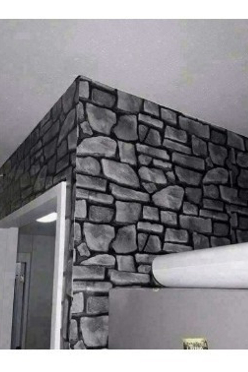 Papel Mural Pvc  Piedra Bordes Negros 10 M X 60 Cm