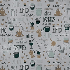 Papel Mural Pvc Estampado Coffee Pack 5 Rollos