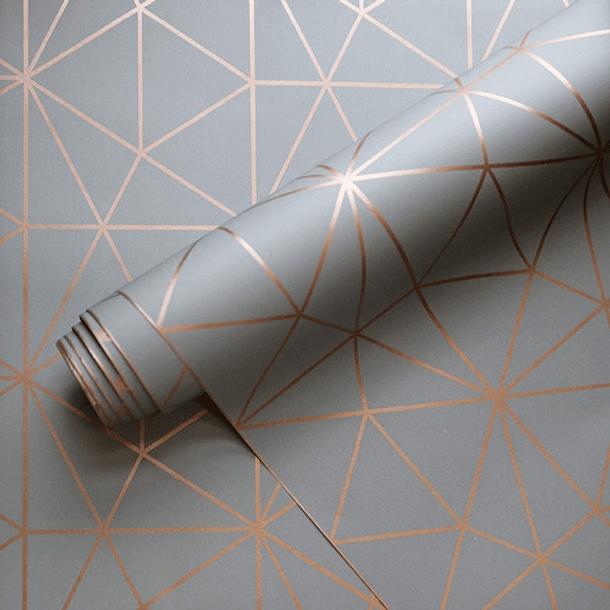 Papel Mural Autoadhesivo Triángulos Fondo Gris Pack 3 Rollos 3