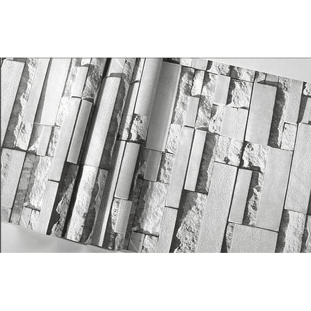 Papel Decomural Pvc Ladrillo Gris Moderno 2