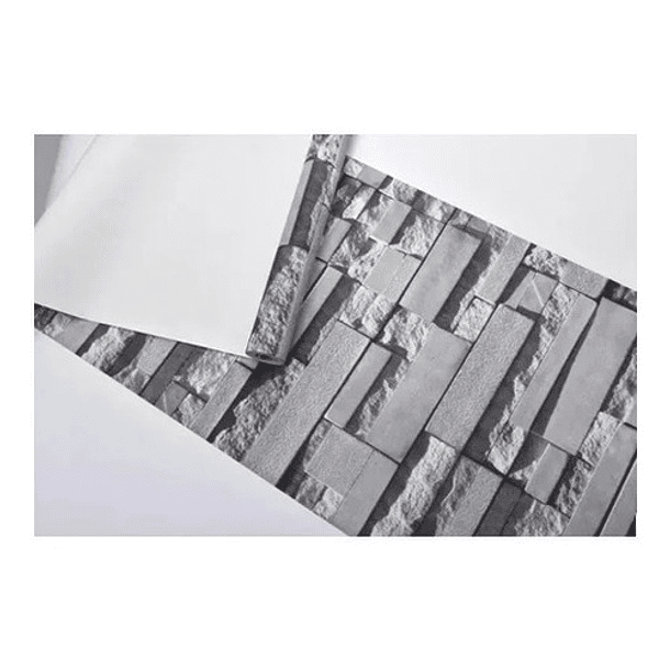 Papel Decomural Pvc Ladrillo Gris Moderno 4