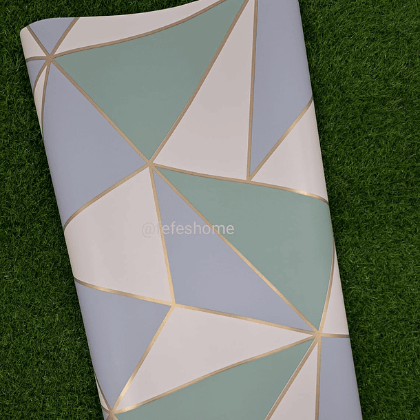 Papel Mural - Triángulos Rosado Autoadhesivo Pvc 10Mx60CM 3