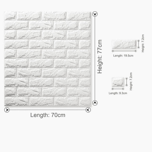 Láminas 3d Ladrillo clásico  Blanco PACK 15 5